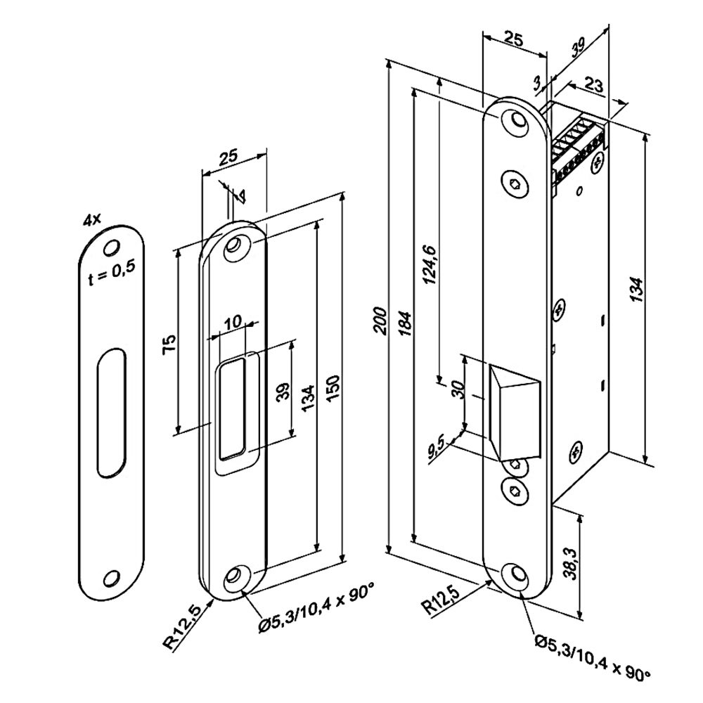 ABLOY Eff Eff 352M.80 Motorised Escape Lock 12/24V DC Fail Unlocked