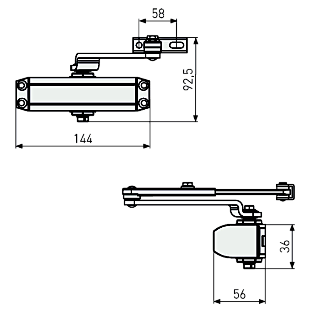 ABUS AC4223 Overhead Door Closer Size 2-3