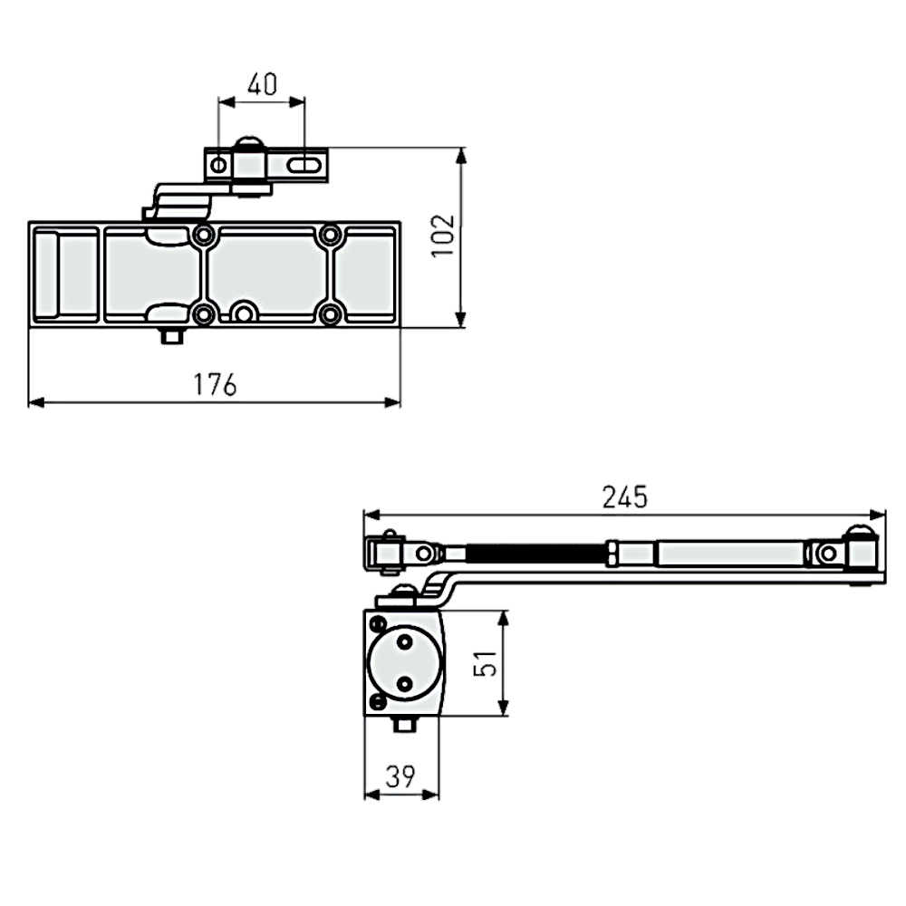 ABUS AC7023 Overhead Door Closer Size 2-4