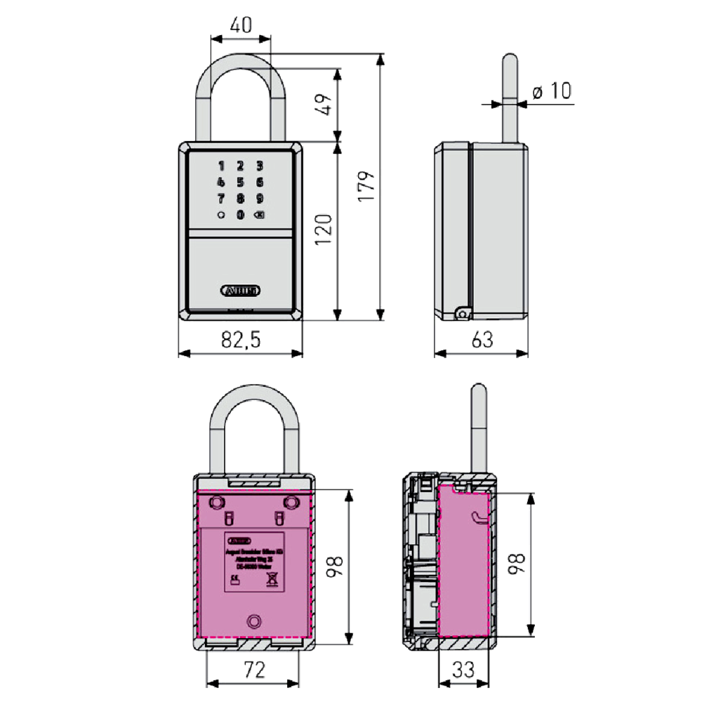 ABUS Keygarage One 797 Smart Bluetooth Key Safe With Shackle
