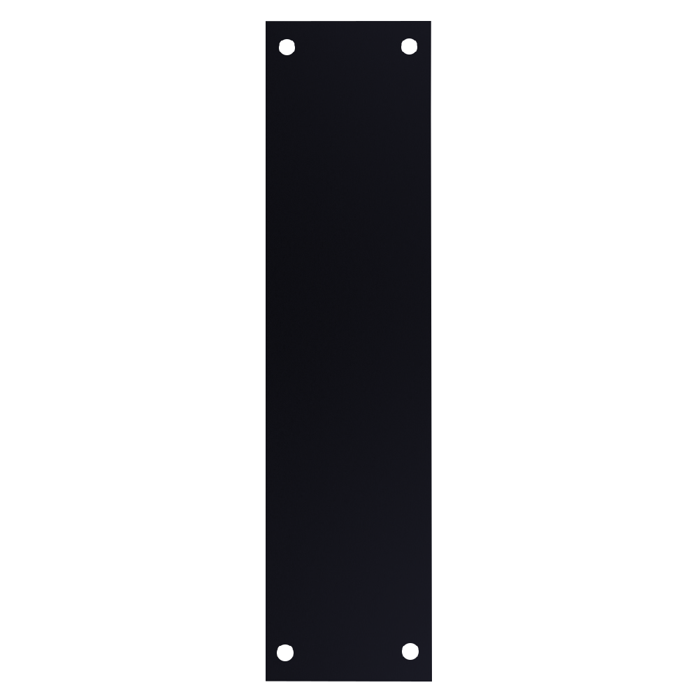 ASEC Finger Plate 75mm Width x 1.2mm Depth (BL) Powder Coated Stainless Steel Black 375mm Height Black - Black (Powder Coated)