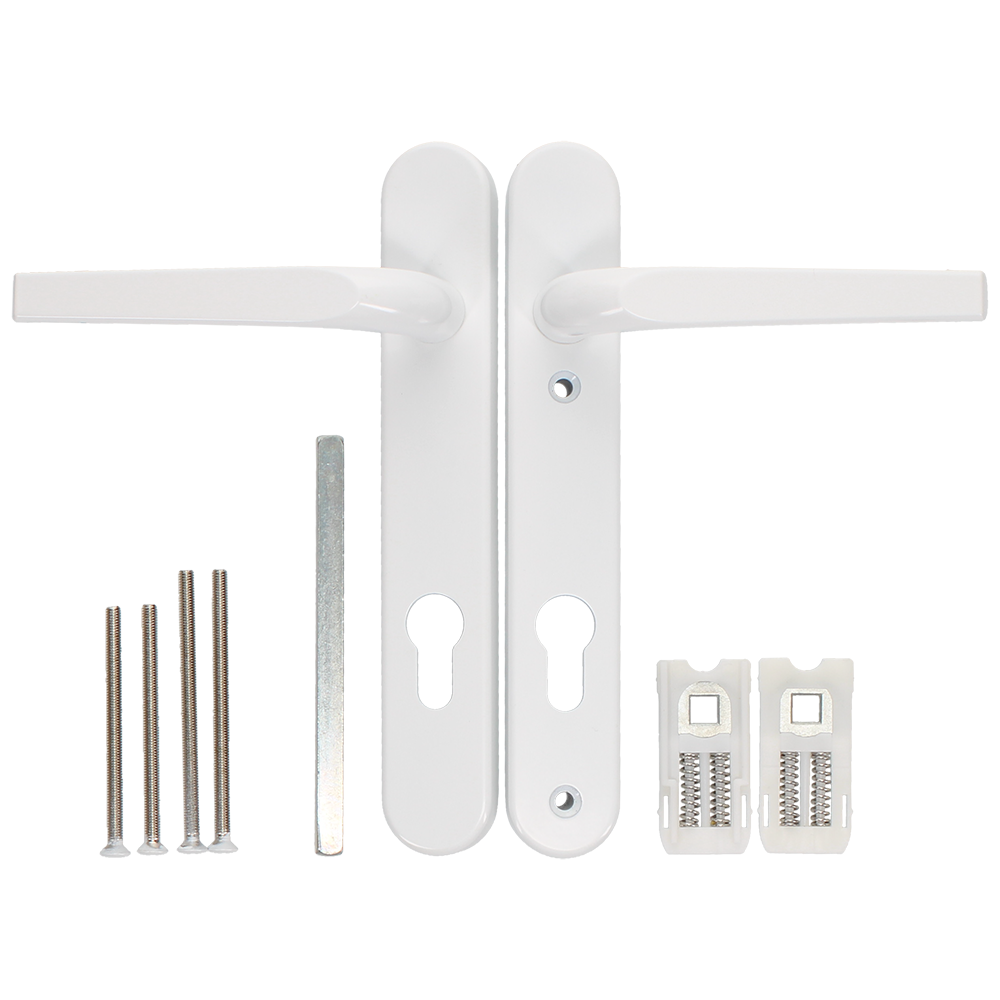 ASEC Evo Sprung Lever/Lever Multipoint Door Handles 92mm PZ 212mm Backplate 122mm Fixings White