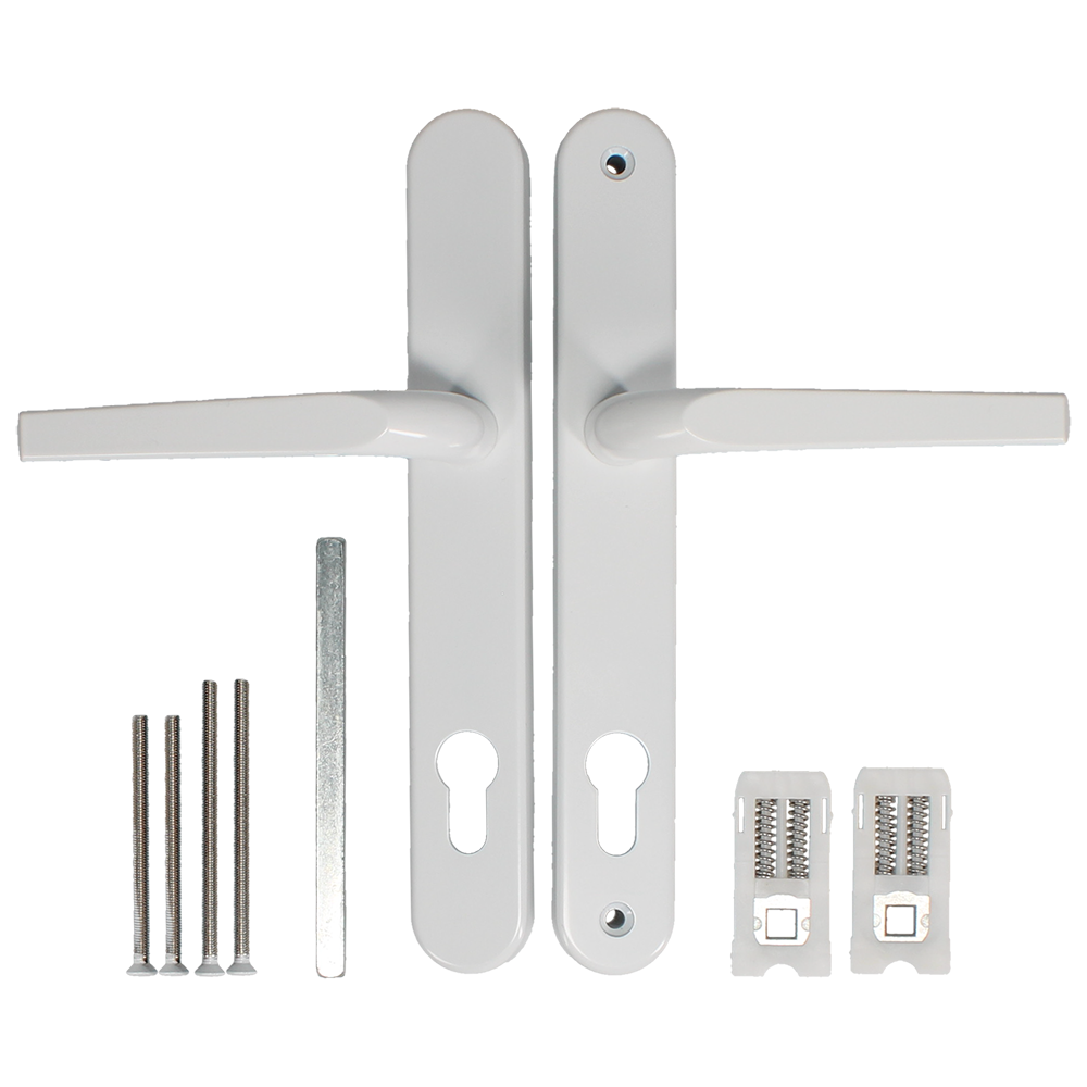 ASEC Evo Sprung Lever/Lever Multipoint Door Handles 92mm PZ 242mm Backplate 210mm Fixings White