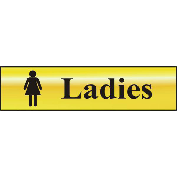 ASEC Ladies 200mm x 50mm Gold Self Adhesive Sign