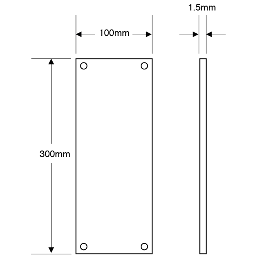 ASEC 100mm Wide Aluminium Finger Plate
