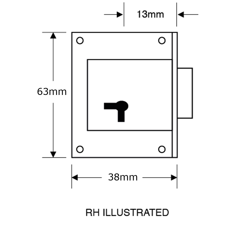 ASEC 61 4 Lever Cut Cupboard Lock