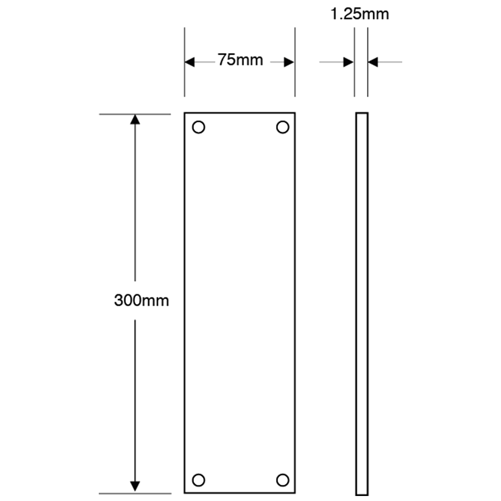 ASEC 75mm Wide Polished Brass Finger Plate
