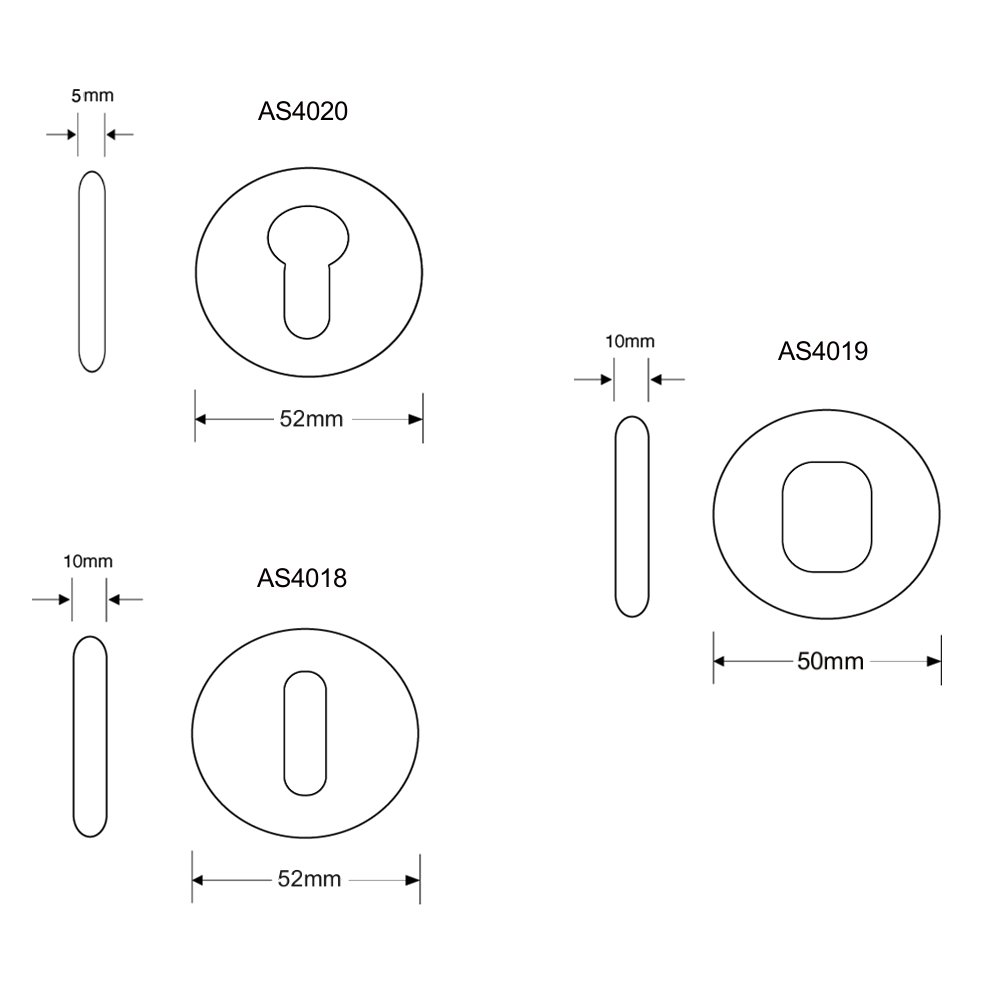 ASEC Aluminium Escutcheon