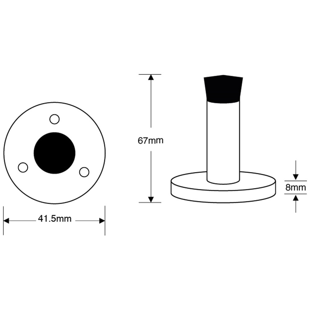 ASEC Aluminium Wall Door Stop