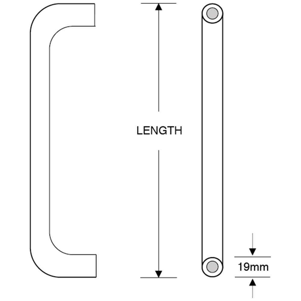 ASEC Bolt Fix Aluminium Pull Handle