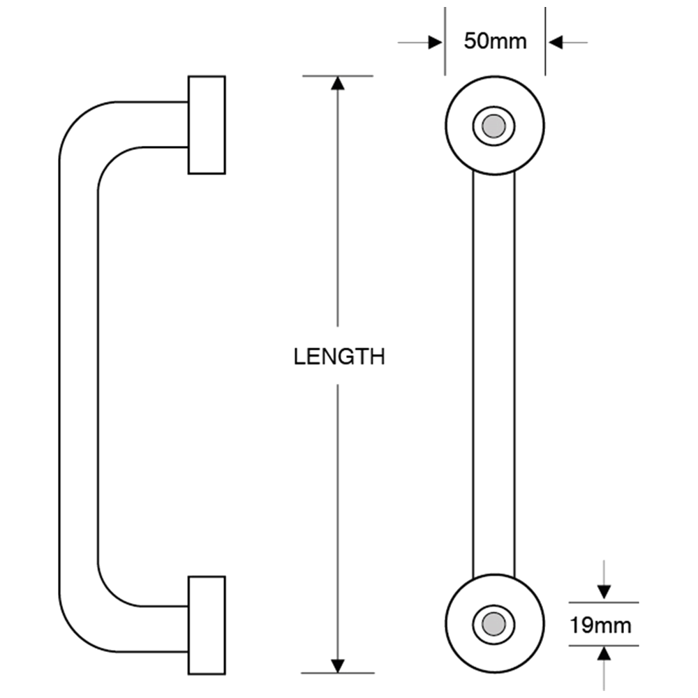 ASEC Bolt Fix Round Rose Polished Brass Pull Handle