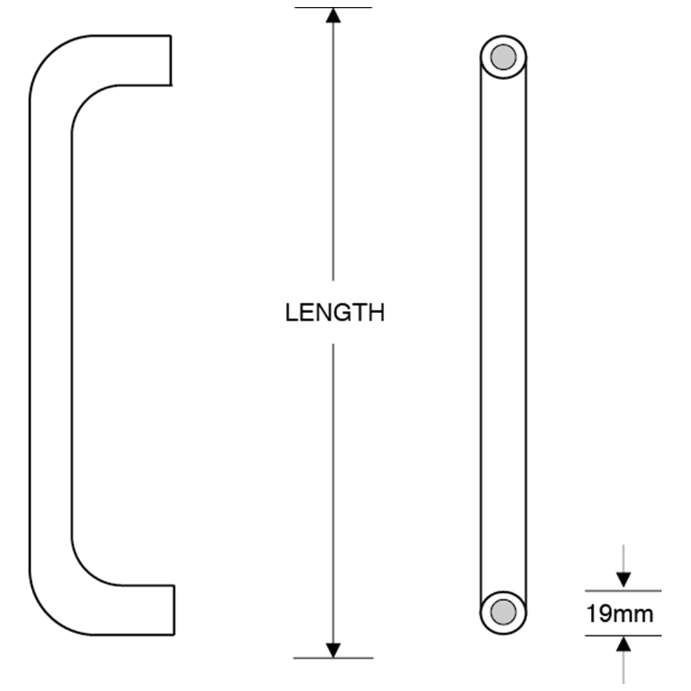 ASEC Bolt Fix Stainless Steel Pull Handle