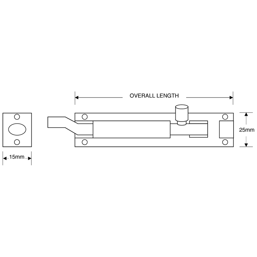 ASEC Brass Necked Barrel Bolt