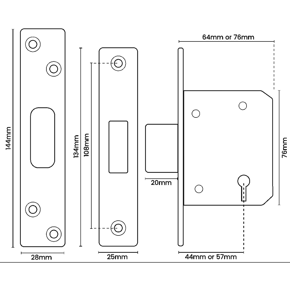 ASEC BS 5 Lever British Standard Deadlock