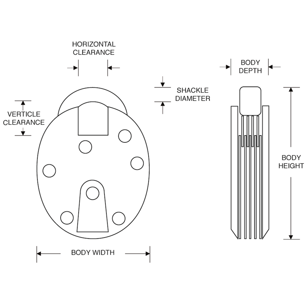 ASEC Closed Shackle Lever Padlock