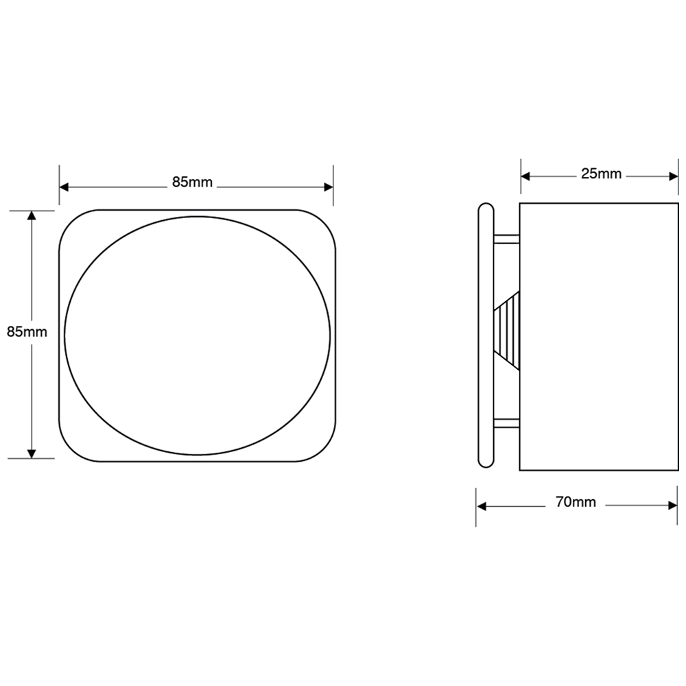 ASEC All Active Small Push Plate Exit Button