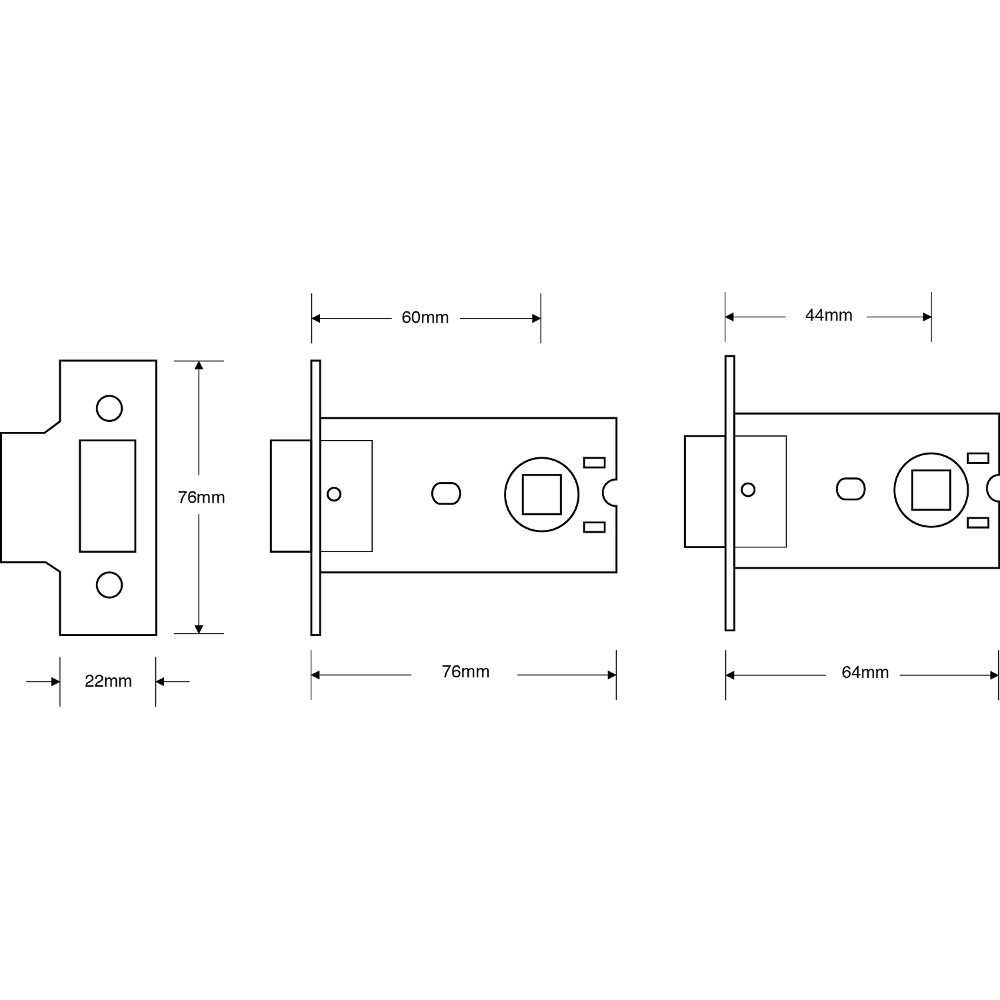 ASEC Flat Pattern Mortice Latch