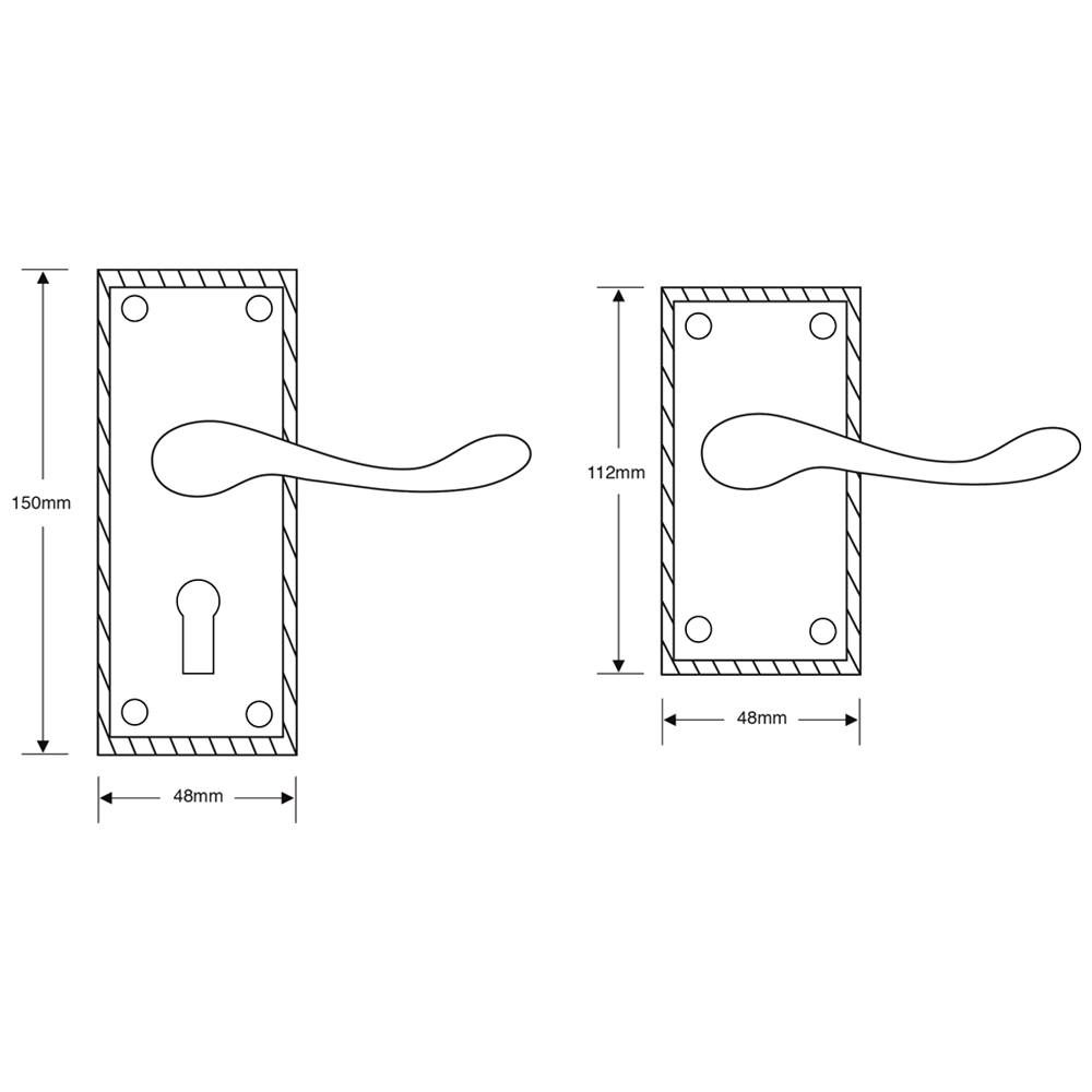 ASEC Georgian Plate Mounted Lever Furniture