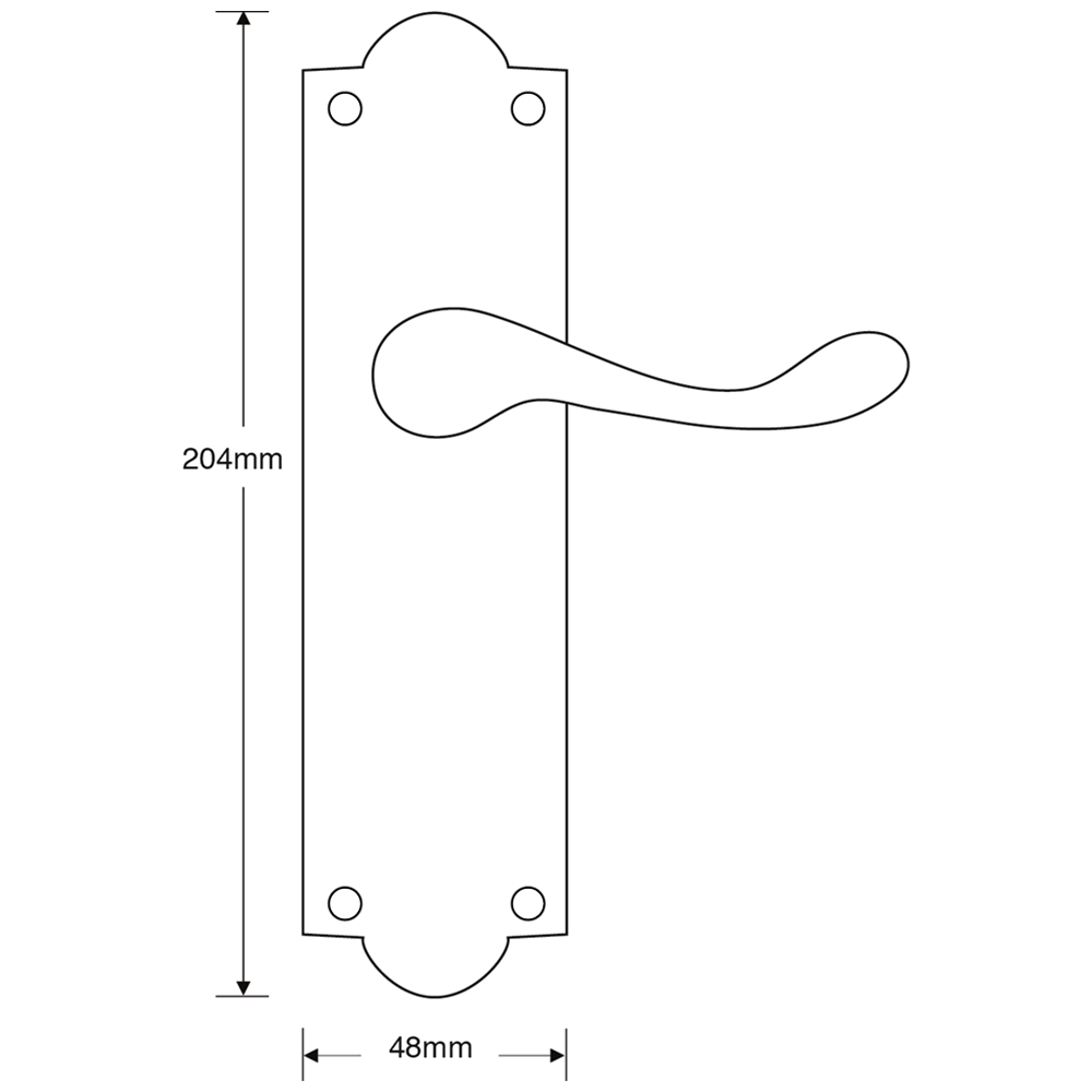 ASEC Georgian Shaped Plate Mounted Lever Furniture