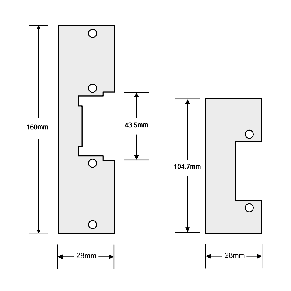 ASEC Mortice Release Faceplate