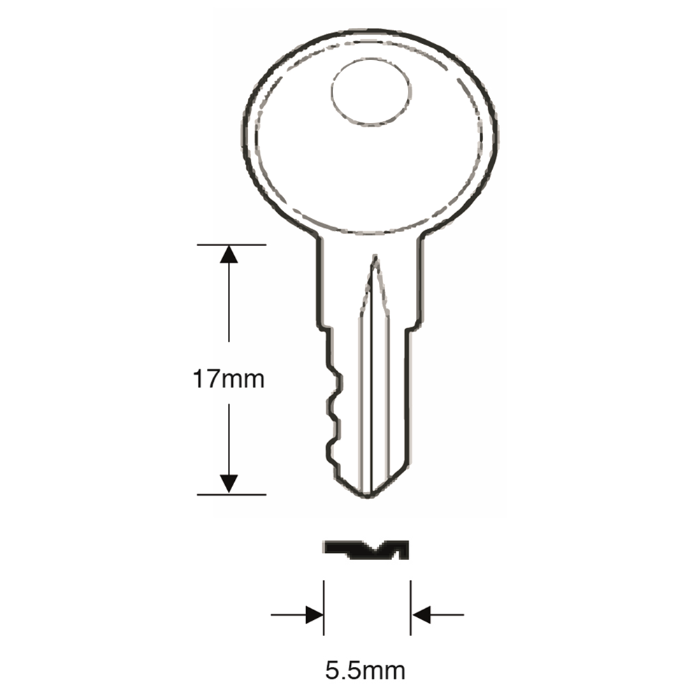 ASEC TS7249 Window Key To Suit Securistyle
