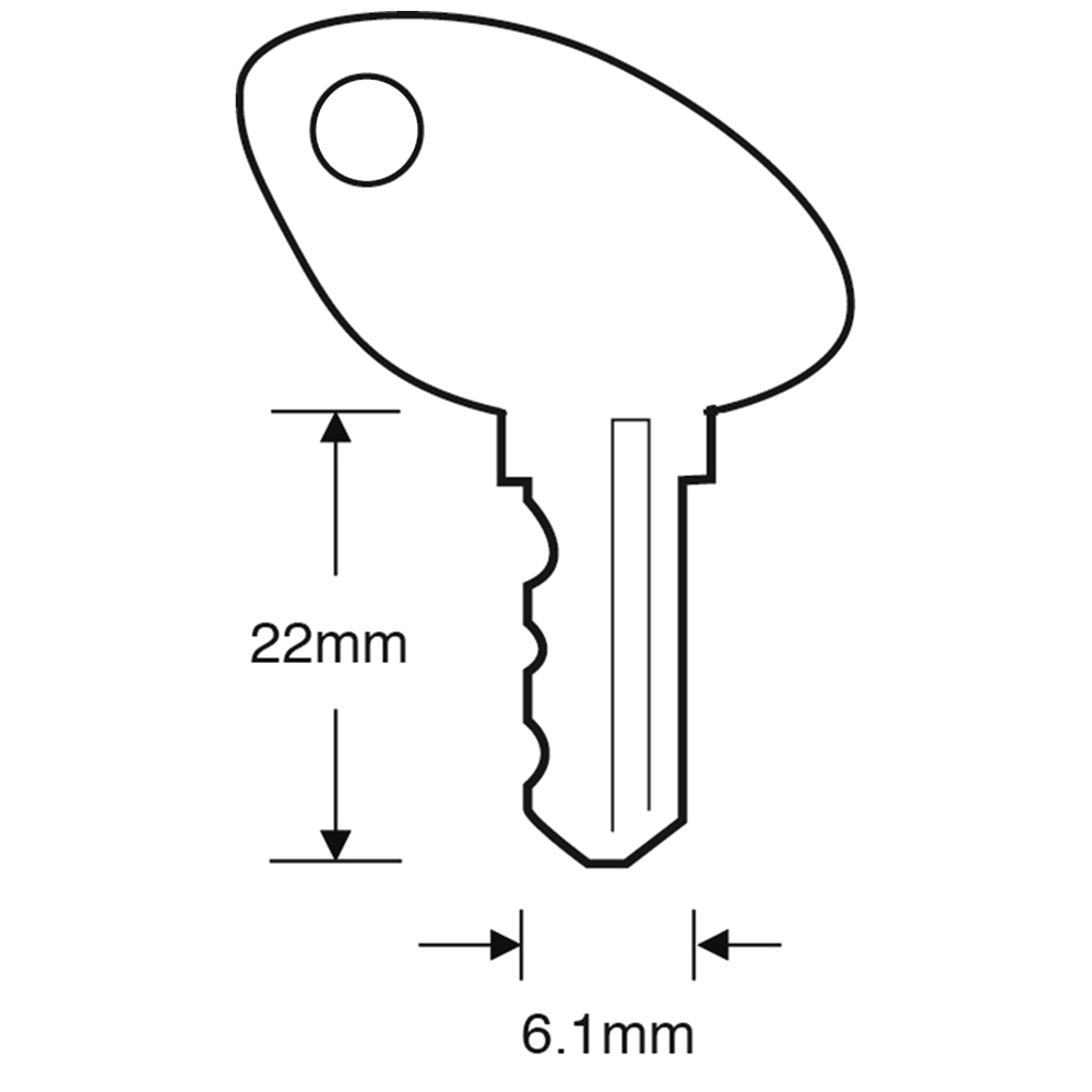 ASEC TS7555 Large Avocet Window Key