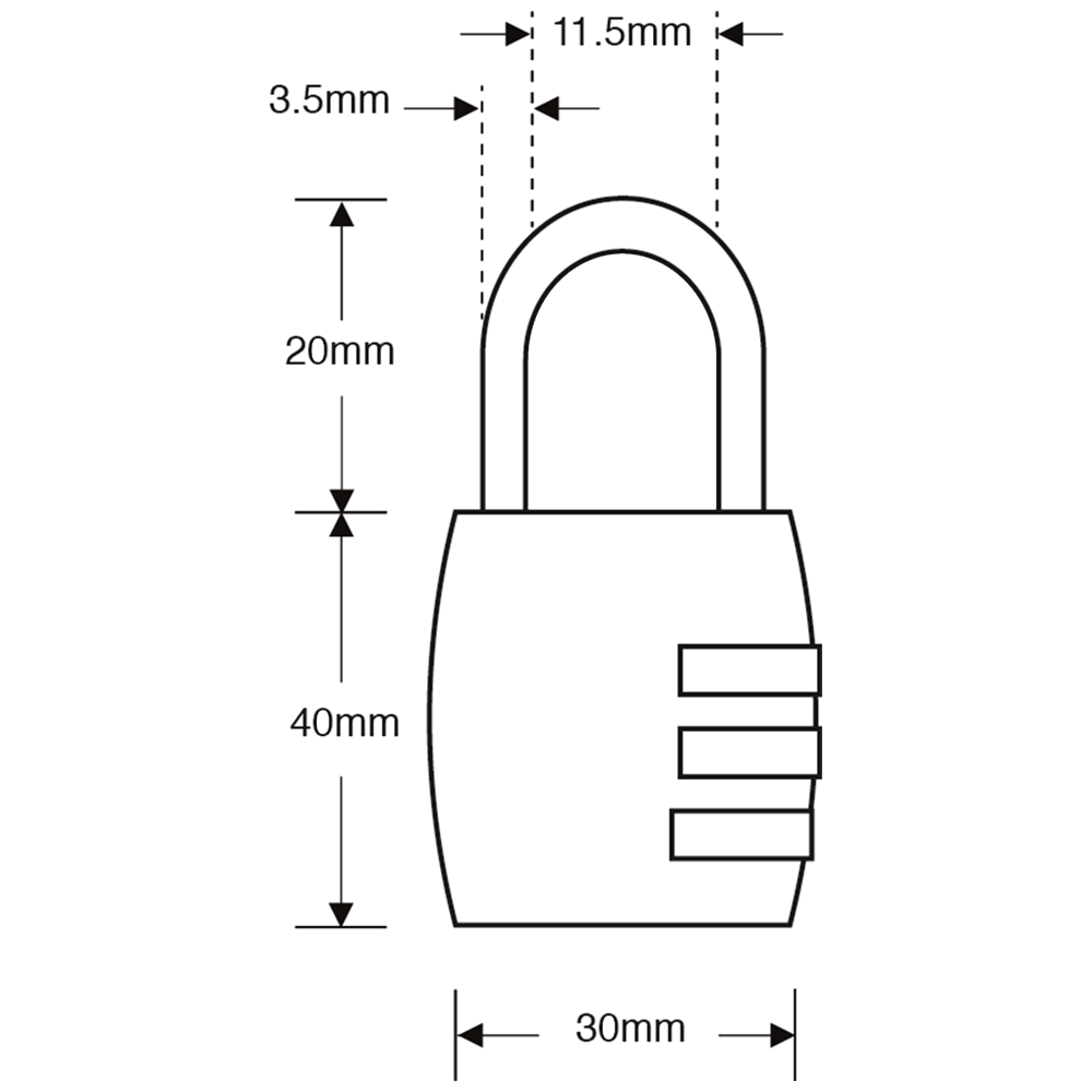 ASEC TSA Combination Padlock