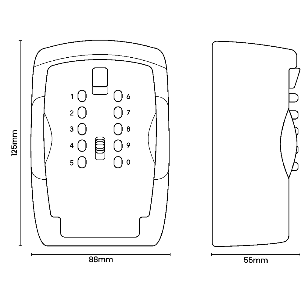 ASEC 12 Key Key Safe - No Cover