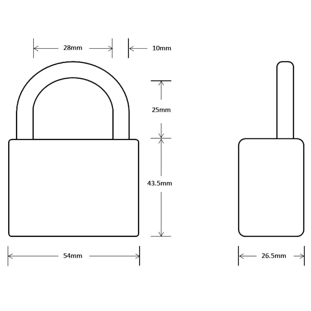 ASEC Open Shackle Padlock Without Cylinder
