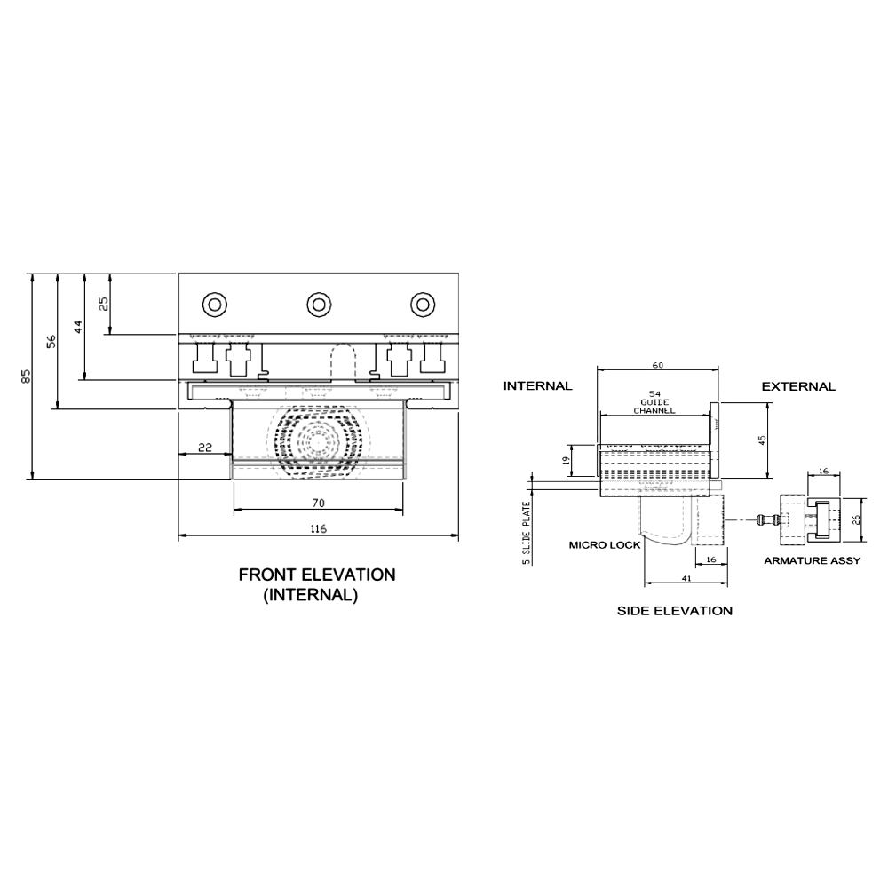 ASEC Micro Power Lock With SDGi Bracket - Open Out