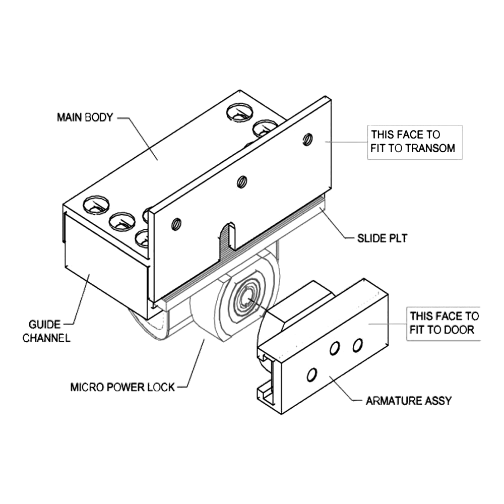 ASEC Micro Power Lock With SDGi Bracket - Open Out