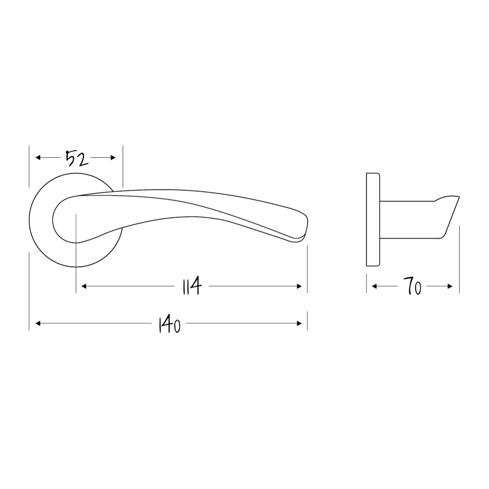 ASEC URBAN Seattle P5 Lever on Round Rose Door Furniture