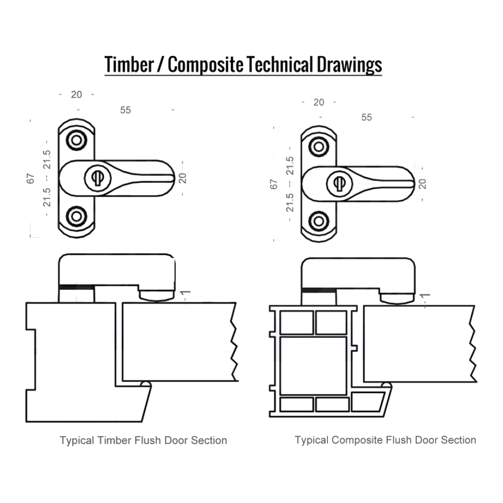 ASEC Locking Sash Stopper for Timber & GRP Doors / Windows