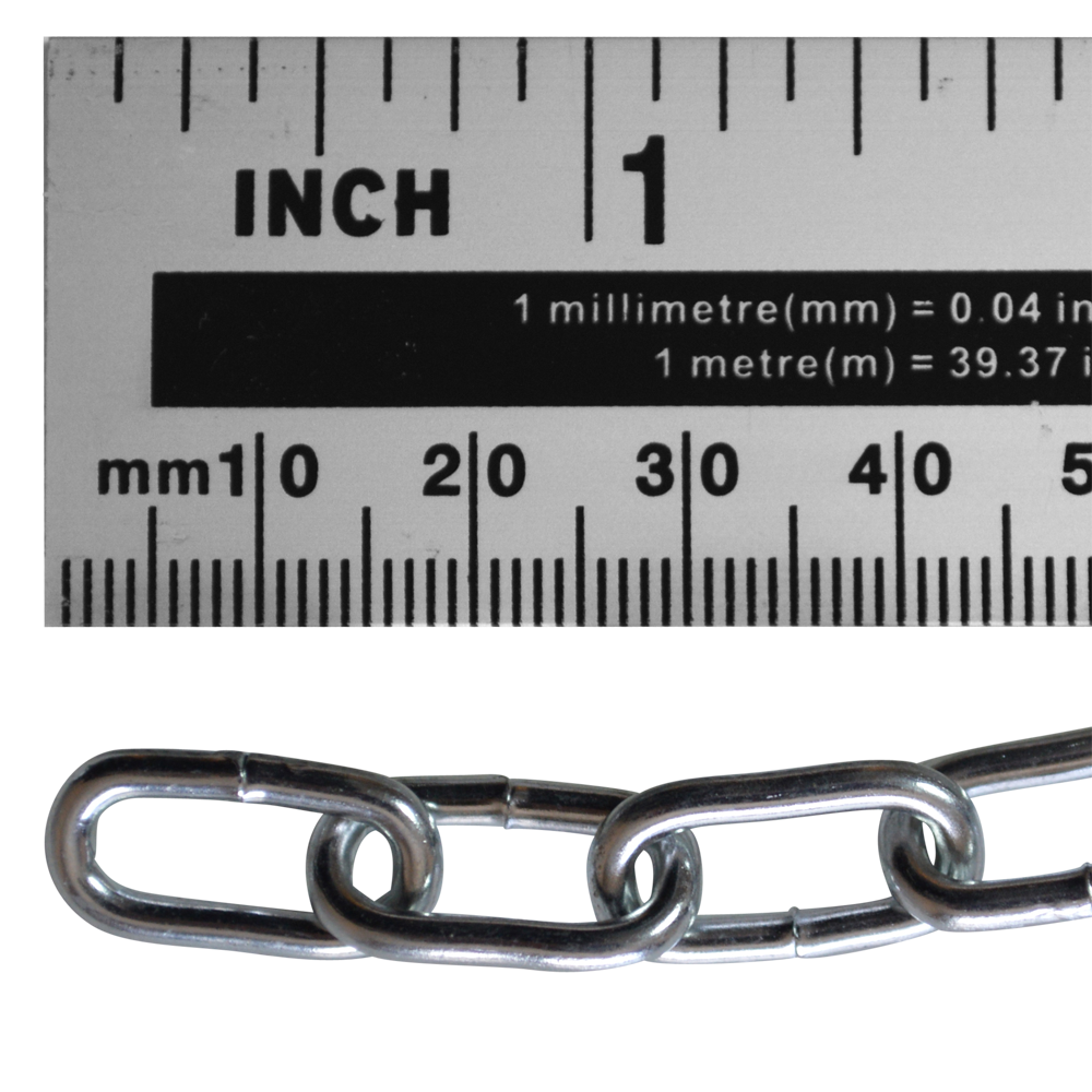ASEC Steel Welded Chain Silver 2.5m Length