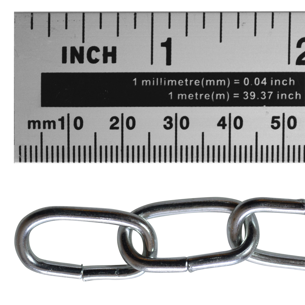 ASEC Steel Welded Chain Silver 2.5m Length
