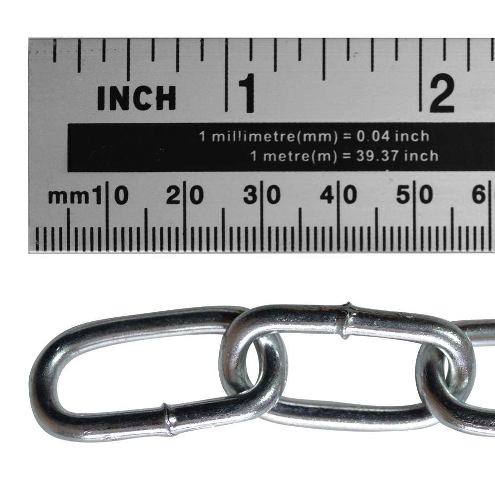 ASEC Steel Welded Chain Silver 2.5m Length