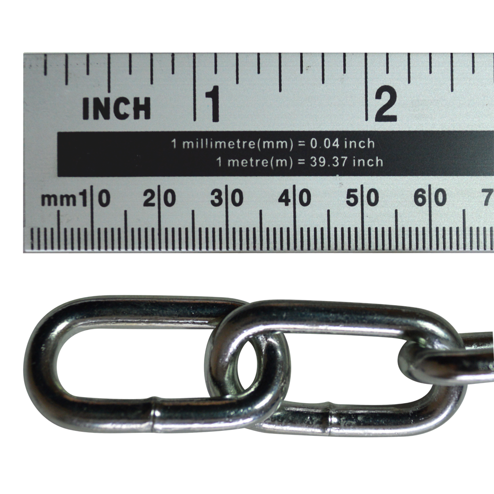 ASEC Steel Welded Chain Silver 2.5m Length