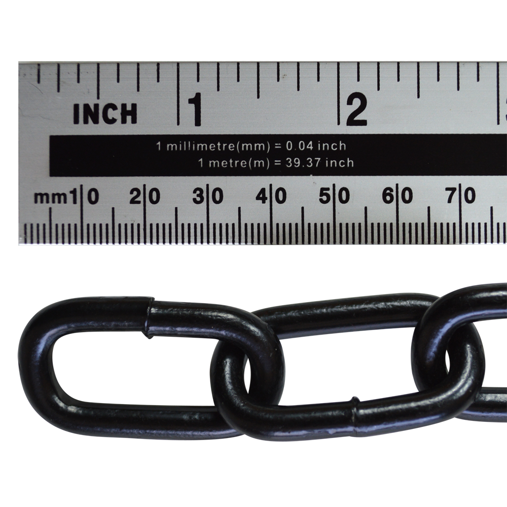 ASEC Steel Welded Chain Black 2.5m Length