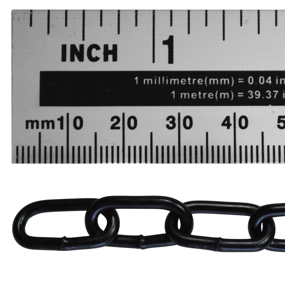ASEC Steel Welded Chain Black 2.5m Length