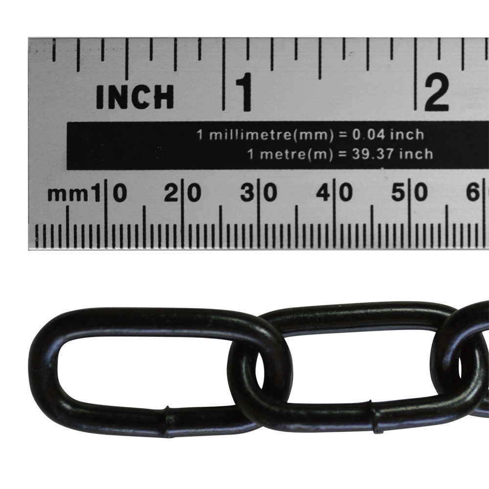 ASEC Steel Welded Chain Black 2.5m Length
