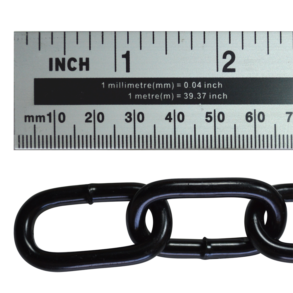 ASEC Steel Welded Chain Black 2.5m Length