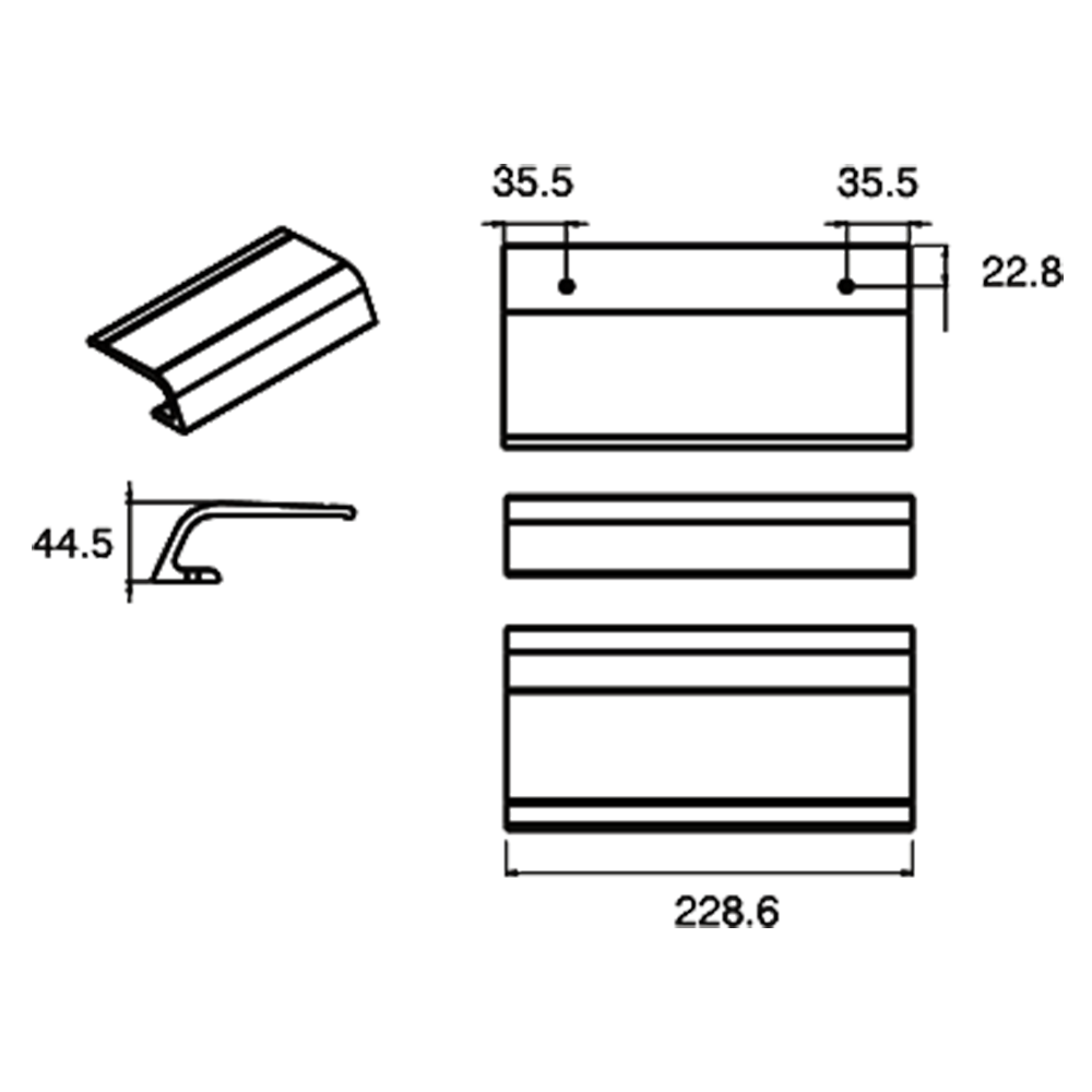 ASEC Pair Of Aluminium Push Pad Handles
