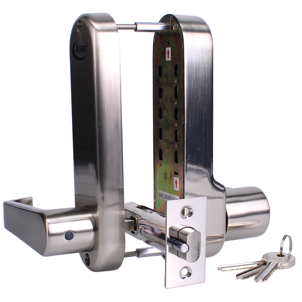 ASEC AS4300 Series Lever Operated Easy Code Change Digital Lock With Key Override & Optional Free Passage
