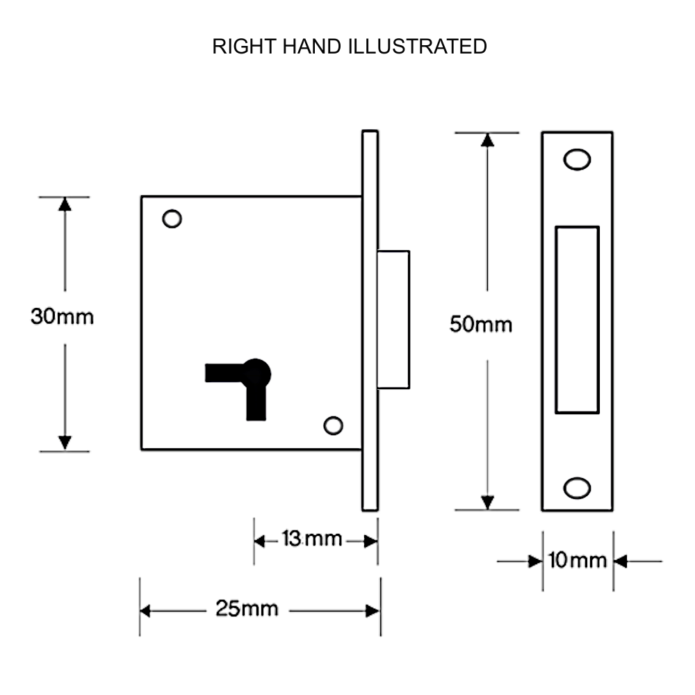 ASEC 50mm 2 Lever Cupboard Lock