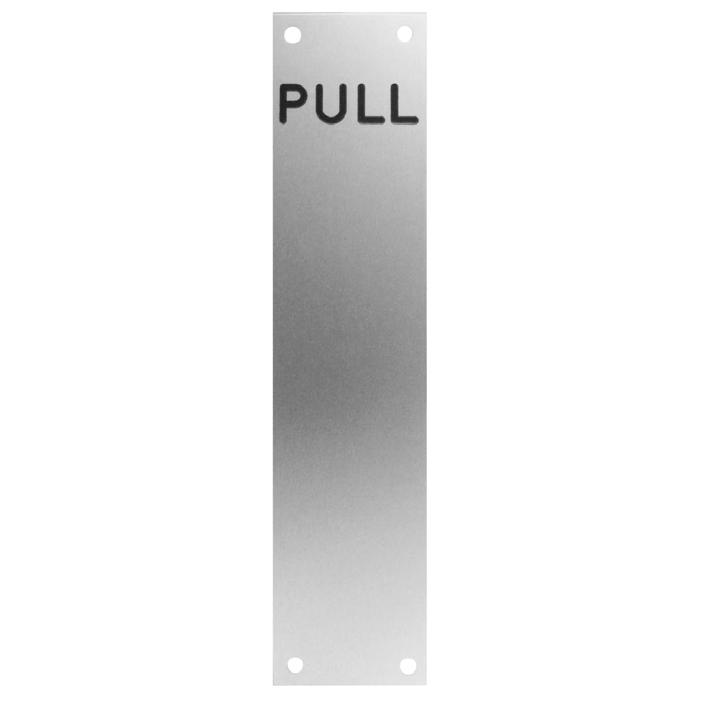ASEC Push/Pull Screen Printed Finger Plate75mm Width x 1.2mm Depth (SSS) Satin Stainless Steel