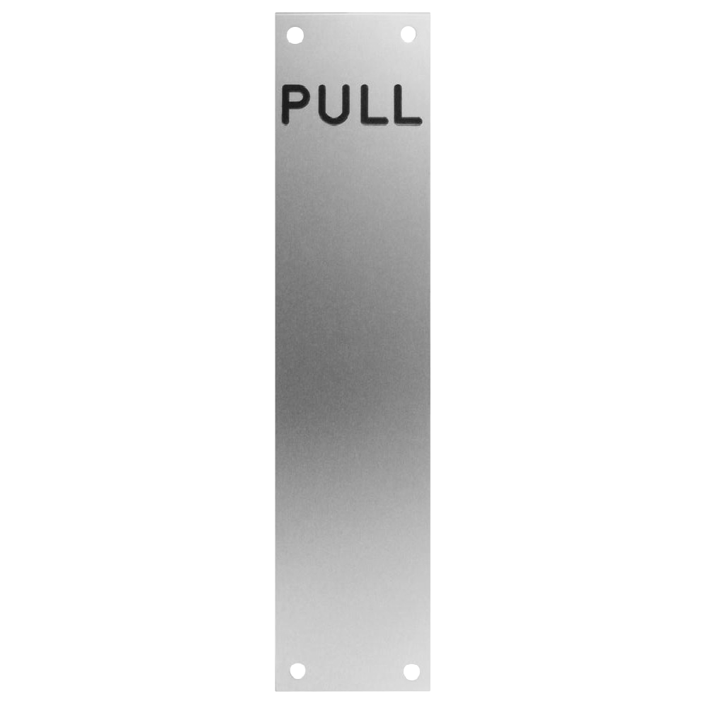 ASEC Push/Pull Engraved Finger Plate75mm Width x 1.2mm Depth (SAA) Satin Anodised Aluminium