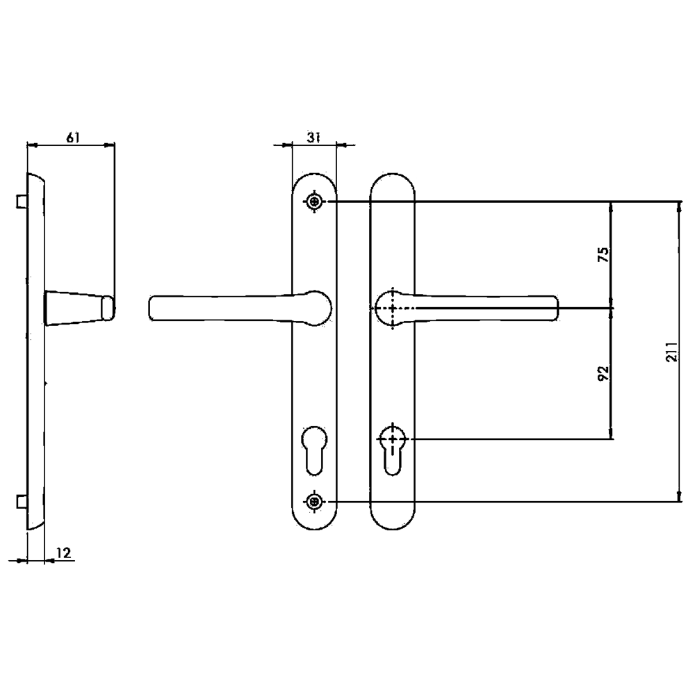 AVOCET Affinity Plus 92 Lever/Lever UPVC Furniture - Long