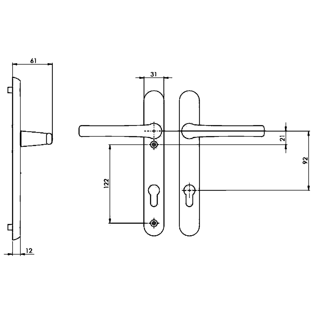 AVOCET Affinity Plus 92 Lever/Lever UPVC Furniture - Short