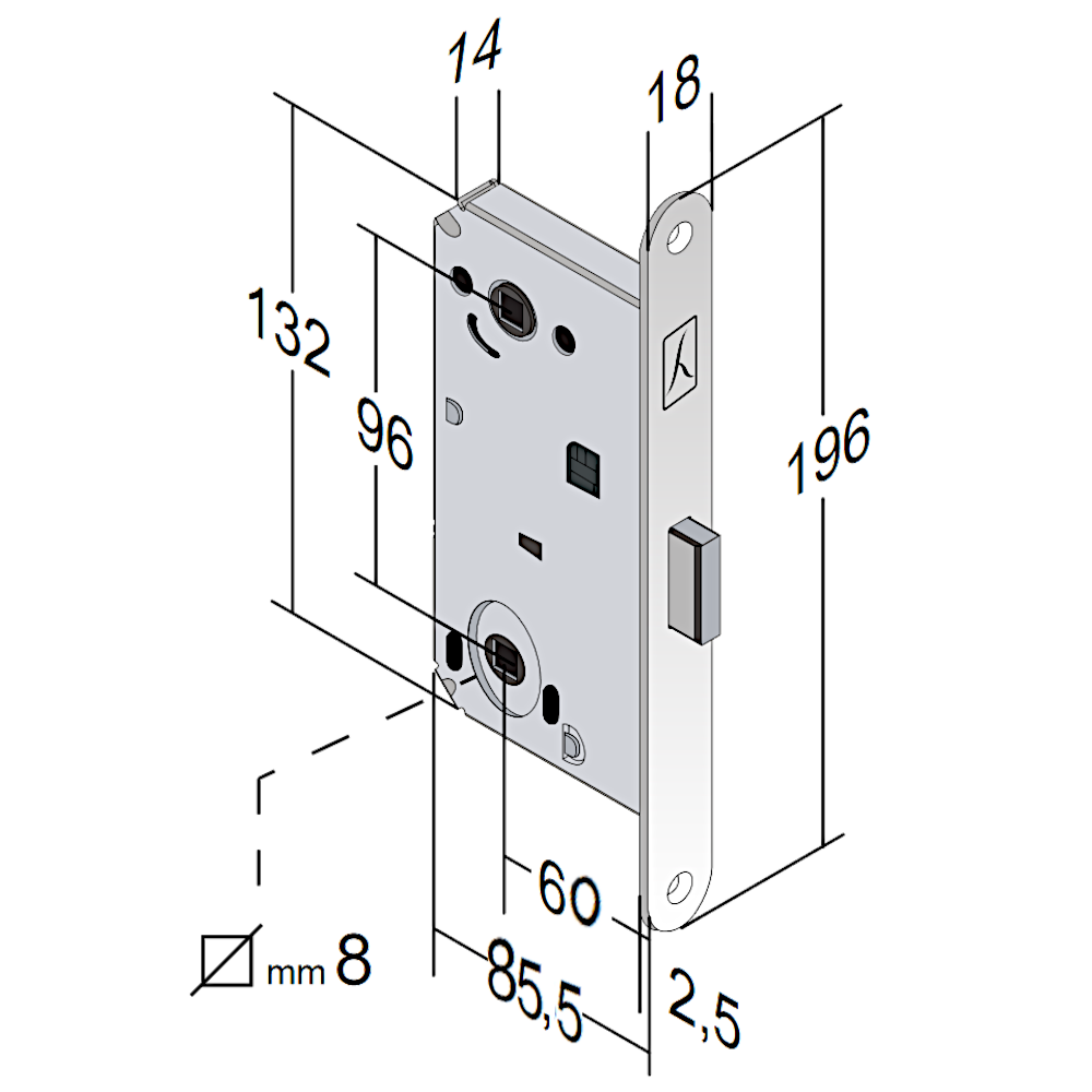 BONAITI SERRATURE Forty NG V64 WC Magnetic Lock