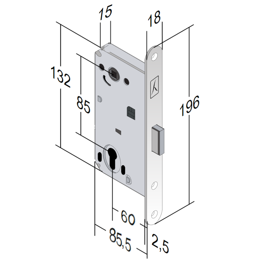 BONAITI SERRATURE Forty NG V69 Euro Magnetic Lock